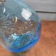 Vintage Italian aqua blue carafe "Fruit Juice", relief glass Casadis Milano