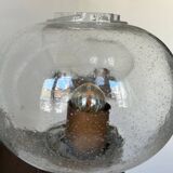 Paire d’appliques vintage, cuivre et verre bullé, BEGA Allemagne 1970