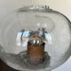Pair of vintage wall lights, copper and bubbled glass, BEGA Germany 1970