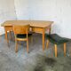 Curved oak desk - 40s