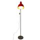 Vintage orange-red floor lamp with chrome.