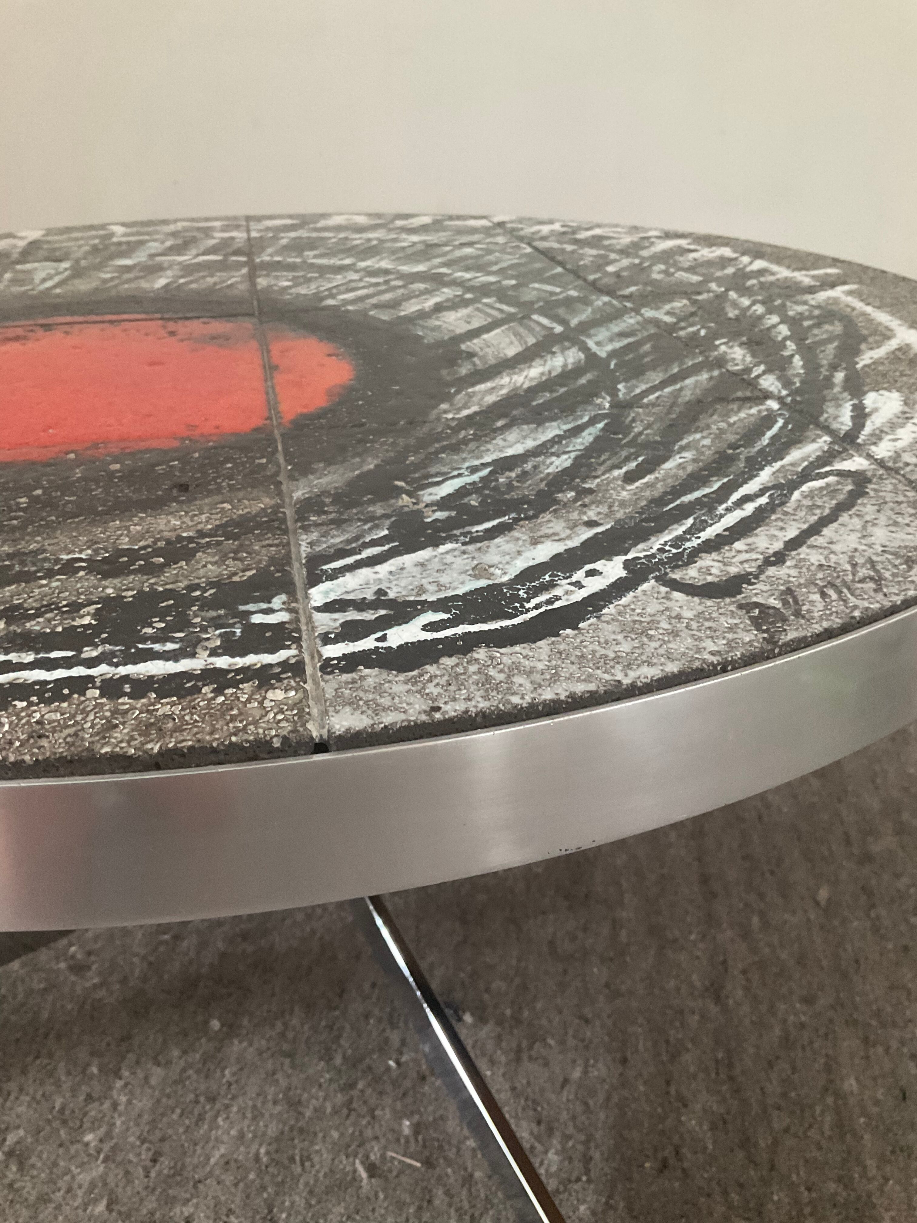 De Nisco coffee table from the 60s and 70s ceramic signed