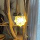 Vintage frosted glass lamp, Art Deco star shape, customizable
