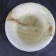 Mortar and pestle in off-white onyx marble+orange veins-Height 10,5cm