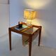 occasional table / magazine rack in teak and turbo-edged fabric