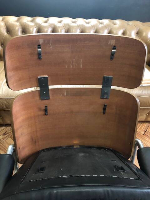 Office chair 1970 Stoll /Giroflex in black leather by Karl Ditter