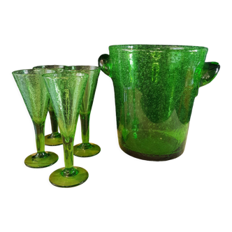 Biot champagne bucket and glasses