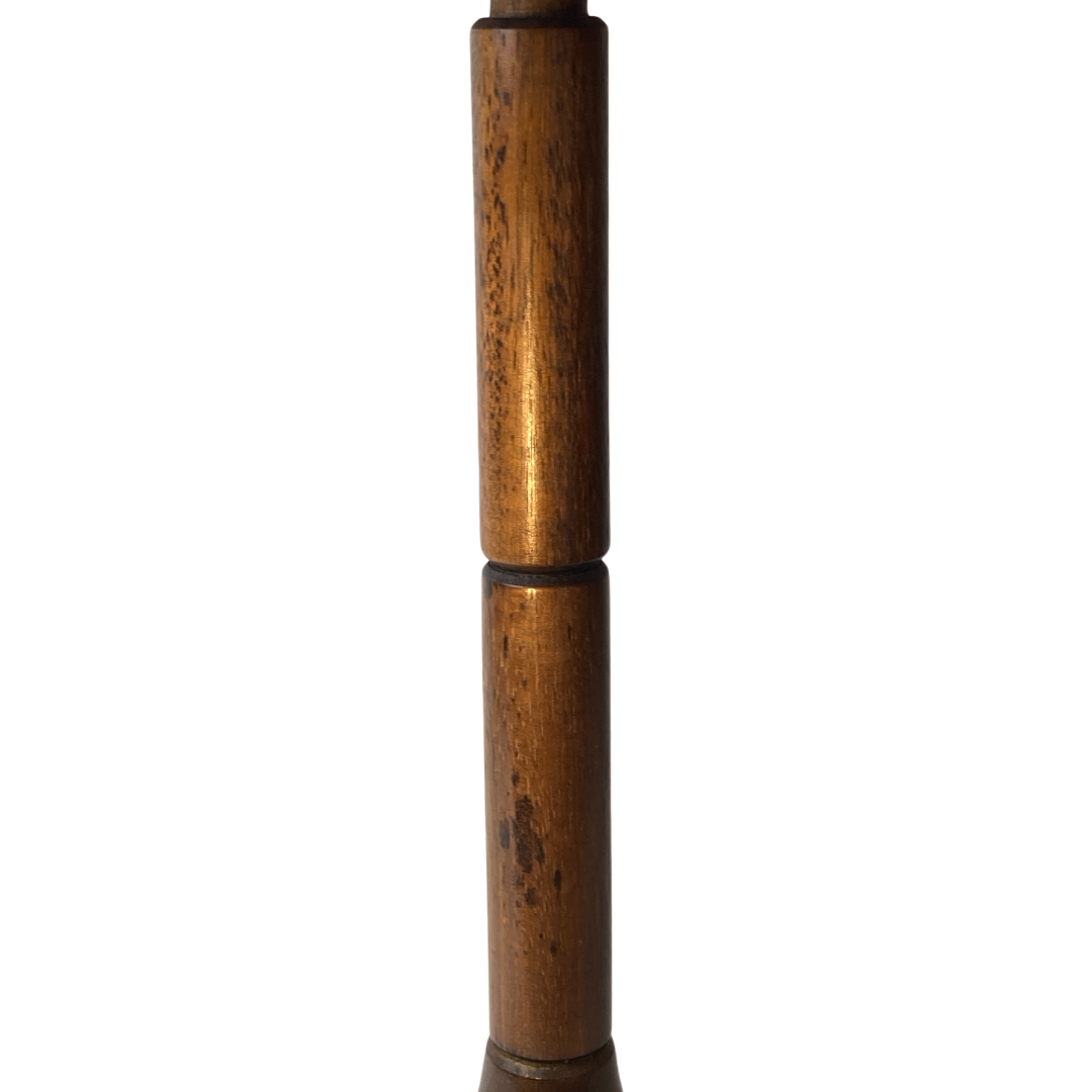 Lampe de table d’abat-jour de champignon en fausse toile de bambou, années 1960