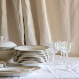 Set of 12 porcelain soup plates collection ''Juan'' Sarreguemine Digoin 1950