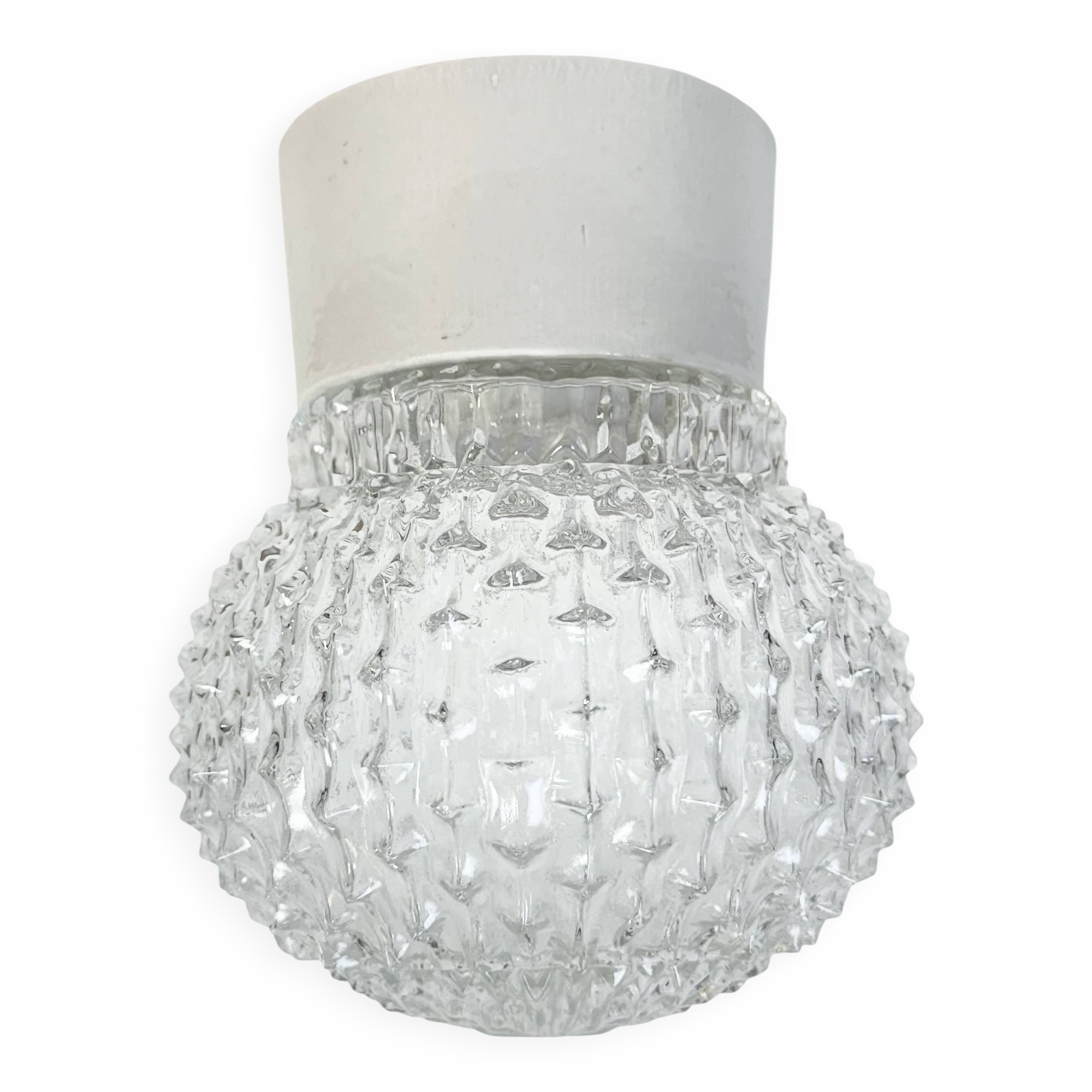 Vintage White Porcelain Ceiling Light, 1970s