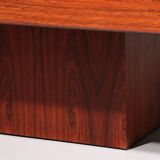 Brutalist Coffee Table with Copper Top and Wooden Base