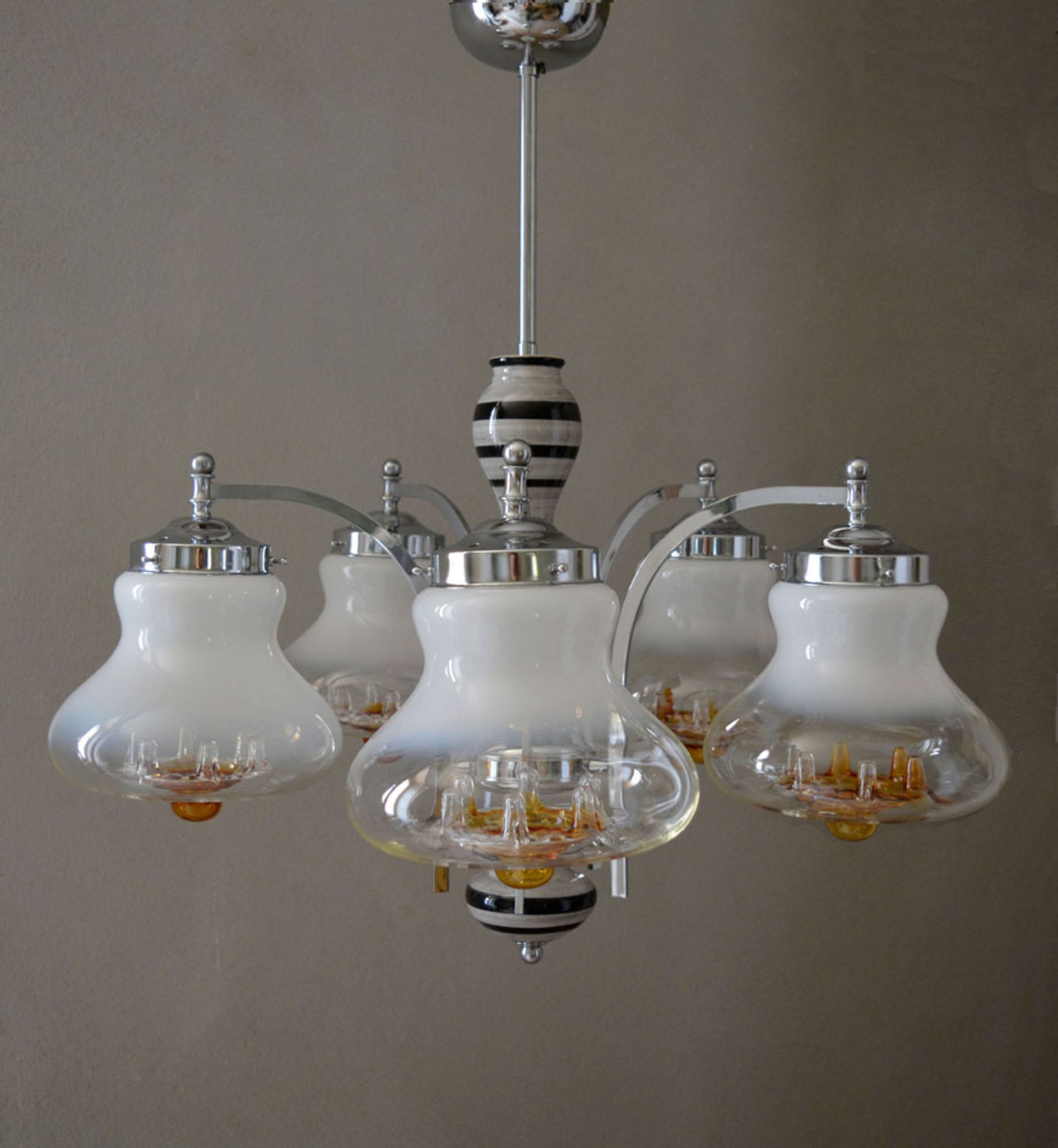 Lustre vintage original des années 1970 Mazzega Murano