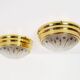 Pair of vintage brass ceiling lights with glass globe