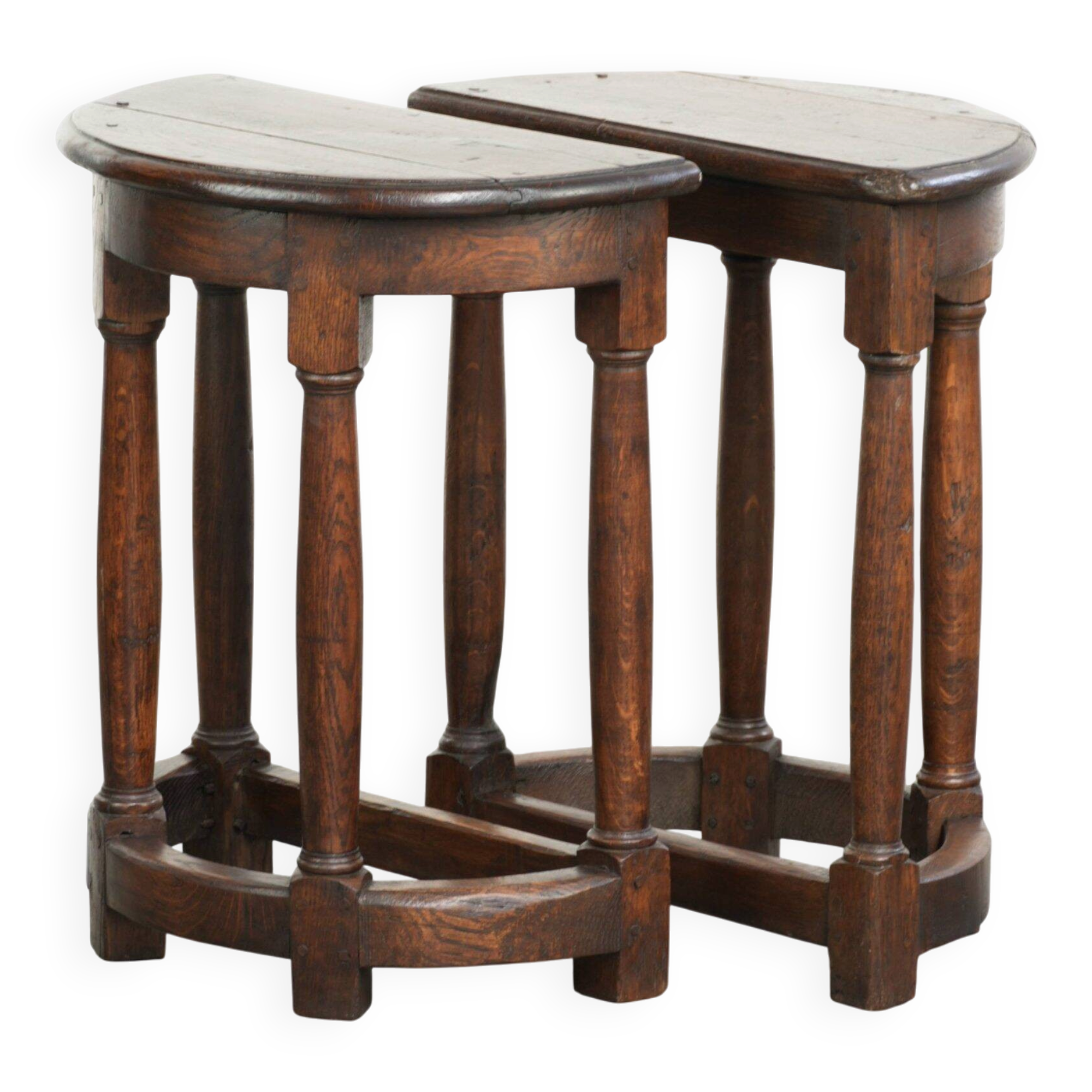 2 tables d'appoint anglaises antiques, fin du 19e siècle