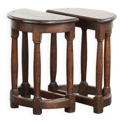 2 tables d'appoint anglaises antiques, fin du 19e siècle