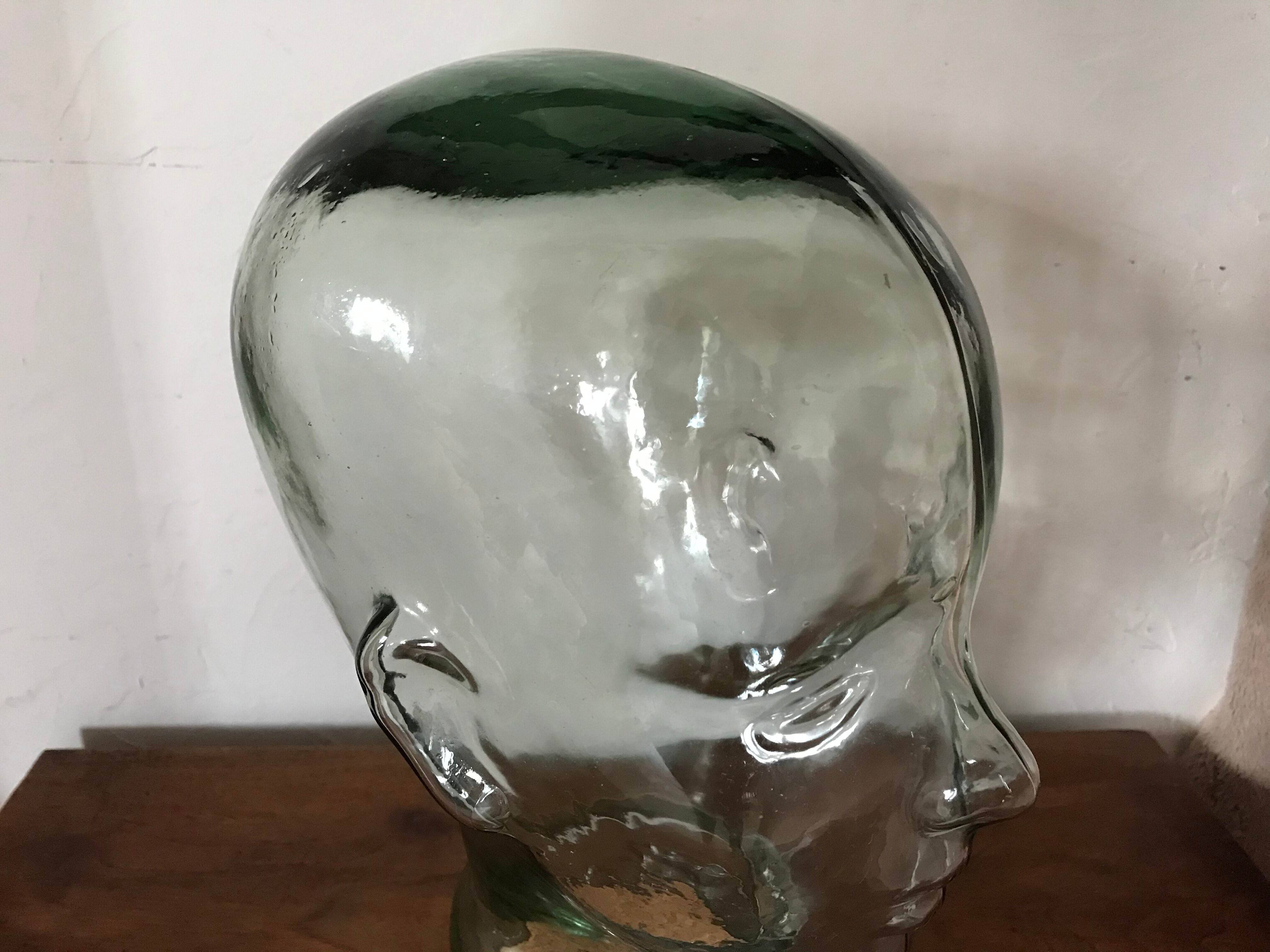 Vintage glass head jar