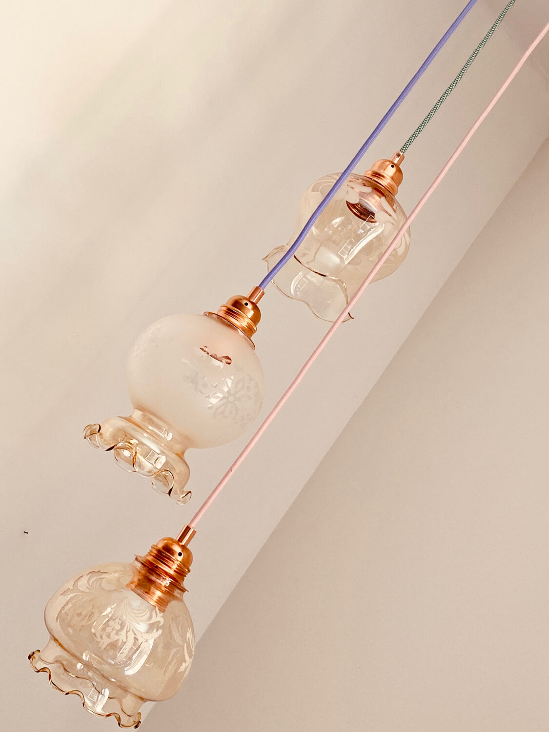 Pastel waterfall pendant light
