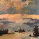 Panel oil by Hans Hermann (1858-1942), "Snowy Landscape", 19th Century