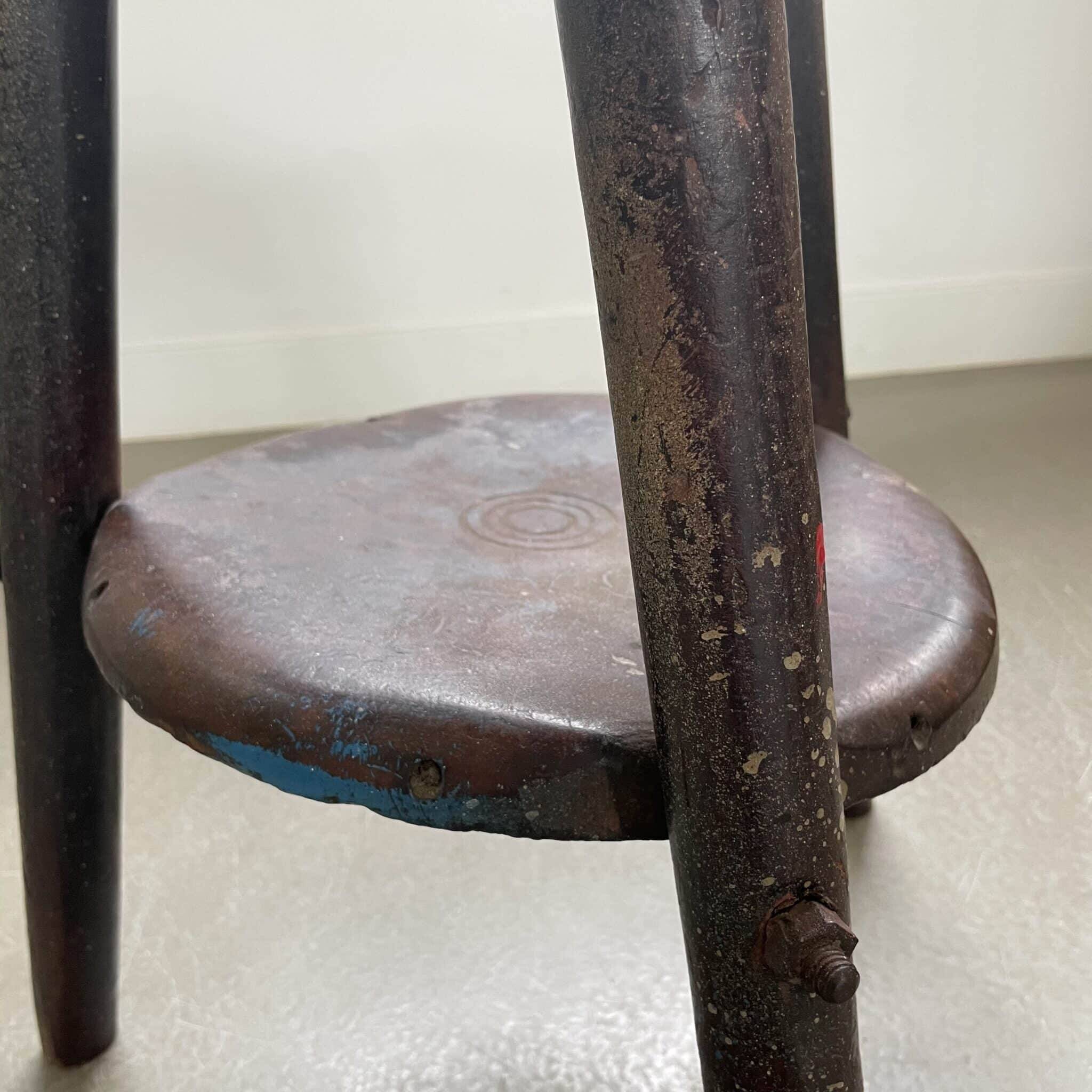 Brutalist, industrial style workers’ stool, Italy, 1900s