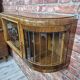 Upcycled Art Deco Walnut Wall Cabinet with Engraved and Slatted Glass - 193