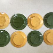 Enamelled terracotta dessert plates