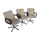 Lot de 3 fauteuils de bureau en cuir année 70