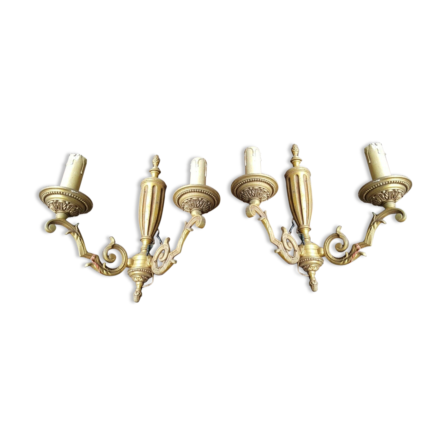 Pair of bronze wall appliques