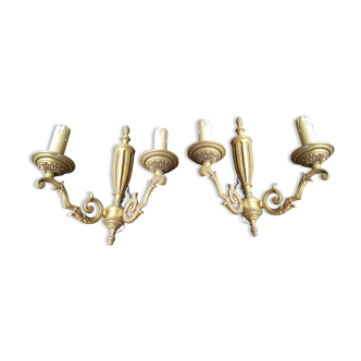 Paire d'appliques murales en bronze