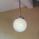 White opaline globe hanging lamp