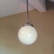 White opaline globe hanging lamp