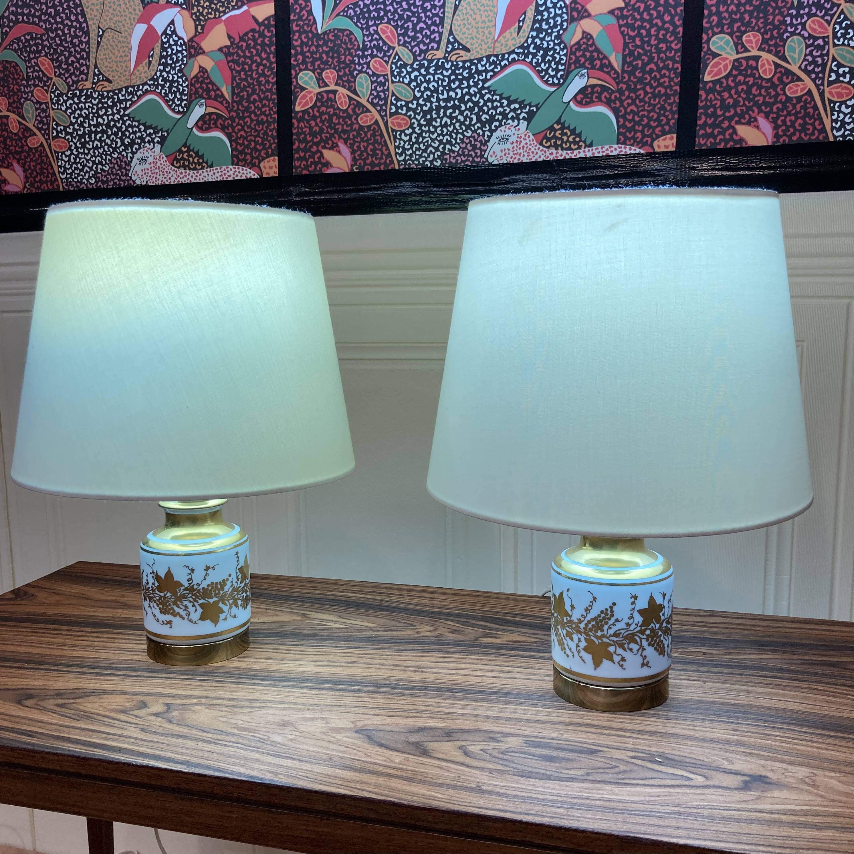 Pair of ceramic lamps "1950s scandinavian design".
