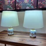 Pair of ceramic lamps "1950s scandinavian design".