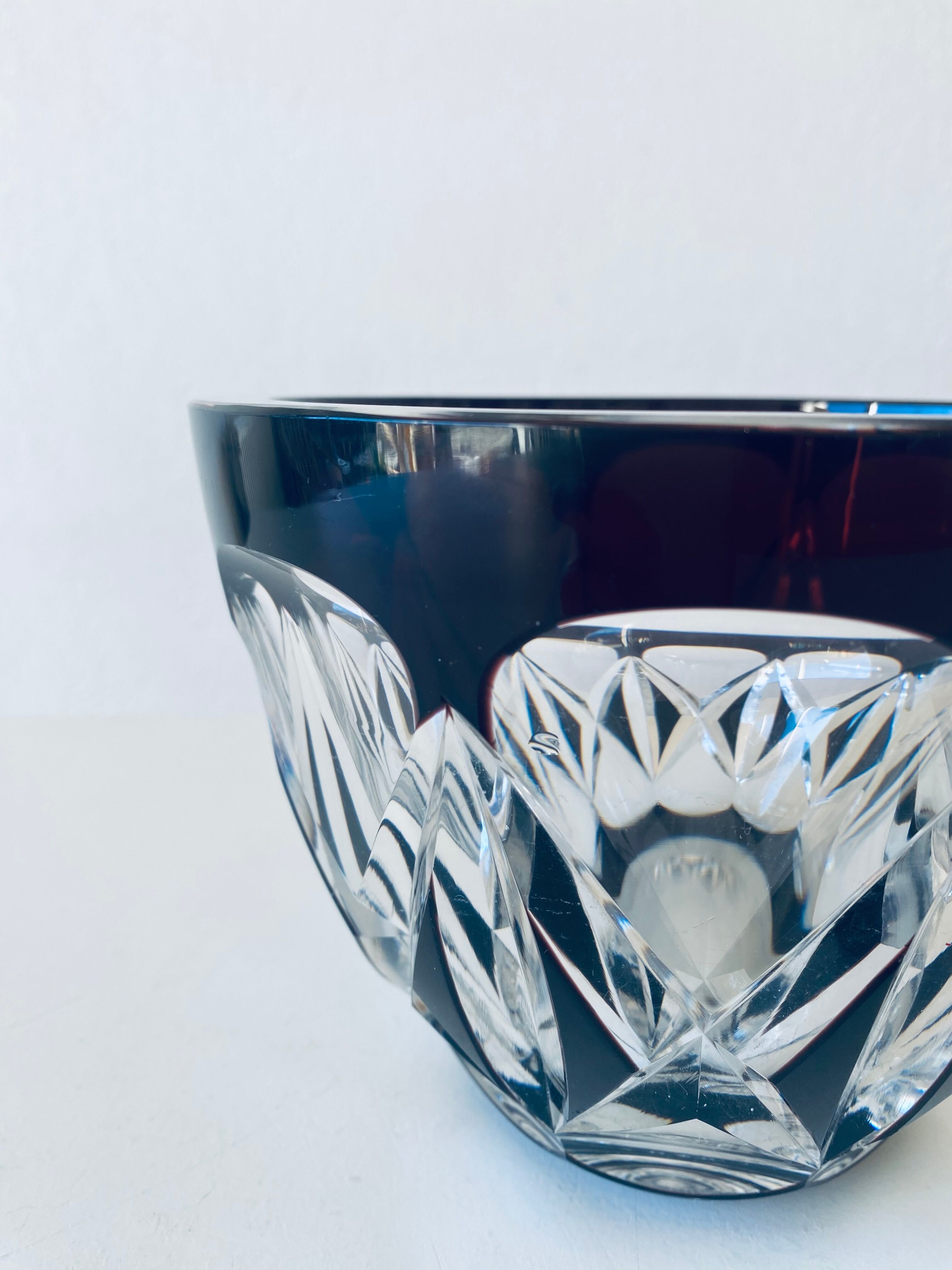 Antique carved crystal vase