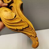 Wall lamp, where the base is a carved wooden lady holding the shade which is made of alabaster 1920s