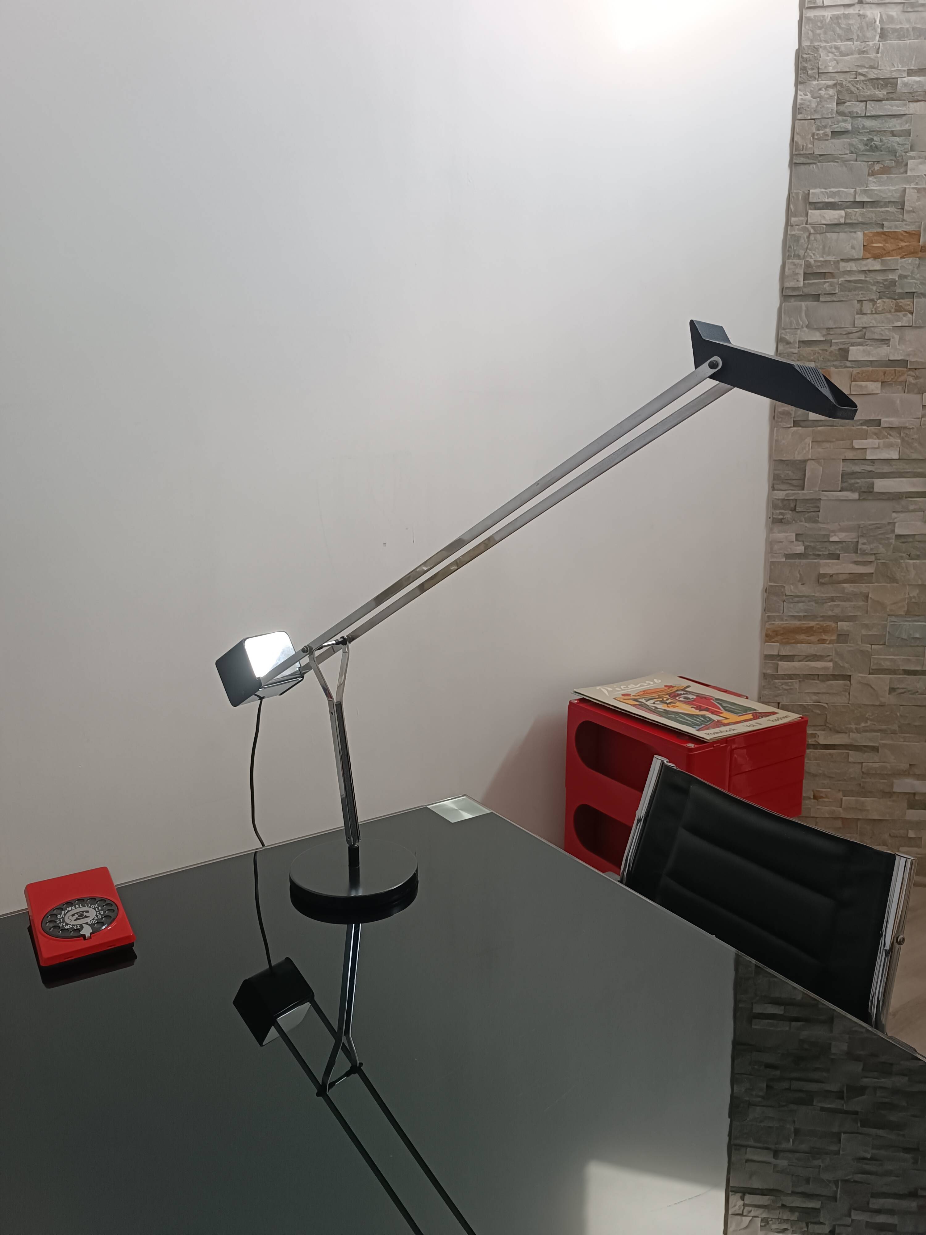 Large counterweight lamp Fase Swan Chrome Ed. 1980