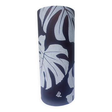 Passavant La Rochère LR - Cylindrical vase in glass paste with Philodendrons