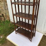 Vintage rattan bookcase shelf from the 70s