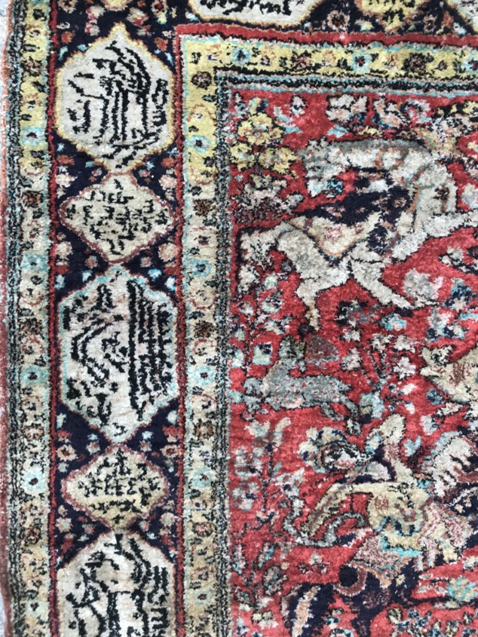 Vintage Persian Ghoum 108 X 164 CM hand made silk carpets