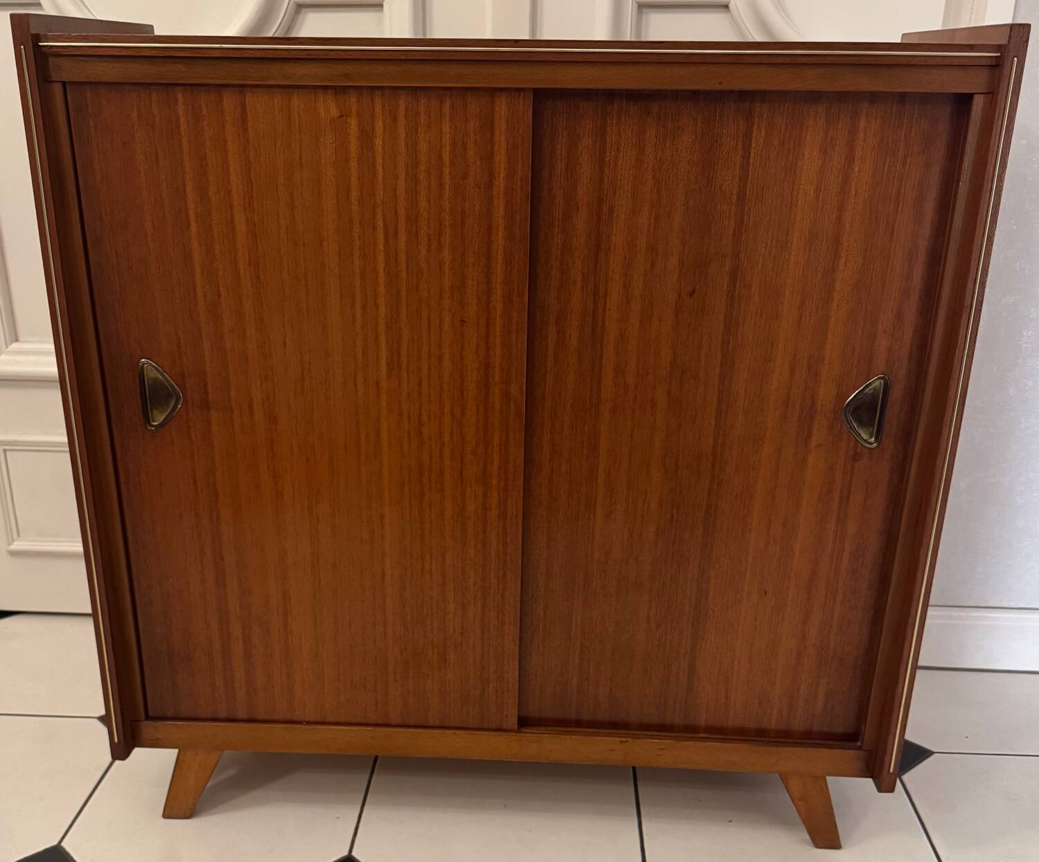 Vintage shoe cabinet with splayed legs