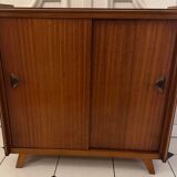 Vintage shoe cabinet with splayed legs