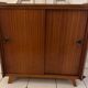 Vintage shoe cabinet with splayed legs