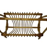 Vintage Rattan Magazine Basket Newspaper Rack 60s Rohe