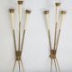 Mid-Century pair of large brass sconces attributable to Stilnovo. Italy 195