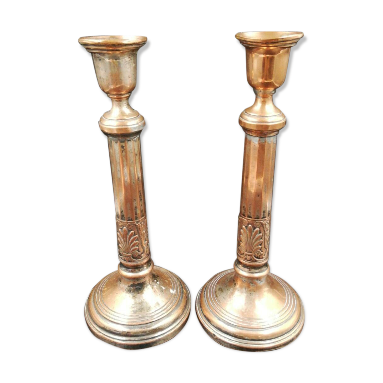 Couple of copper candlestick empire style