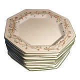 Flat plates Johnson Brothers 1980s "Eternal Beau" octagonal design