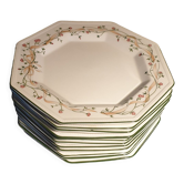 Flat plates Johnson Brothers 1980s "Eternal Beau" octagonal design