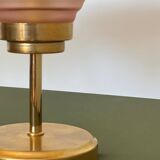 Art Deco bedside lamp in brass and etched glass