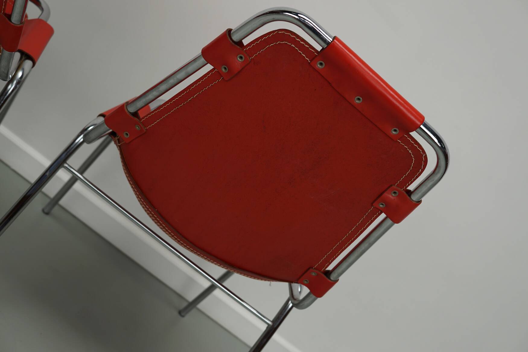 Set of Two Red Chairs by Dalvera for Les Arcs, 1960s