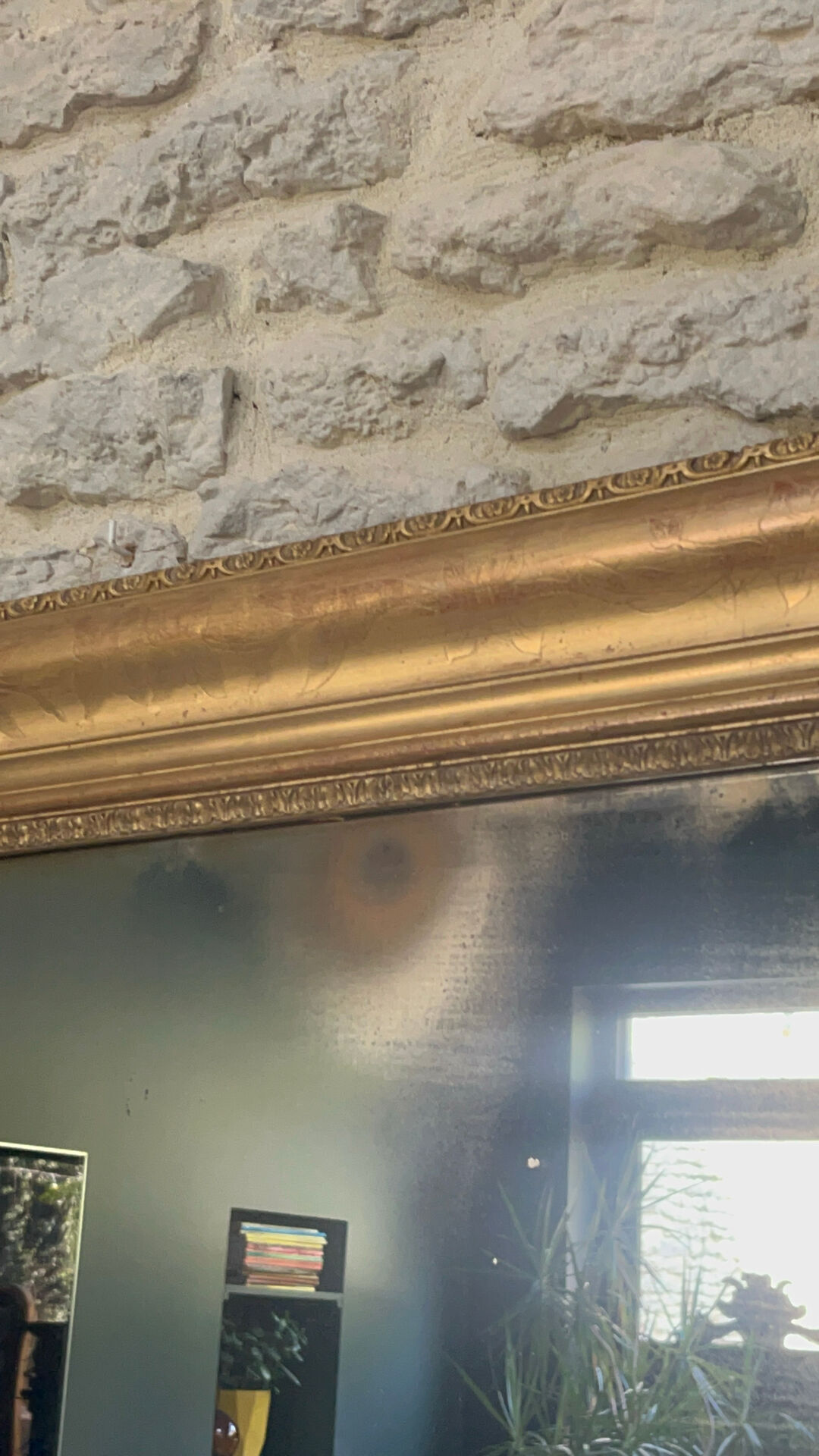 Louis-Philippe pearl mirror 172/121cm gilded with gold leaf, overmantel
