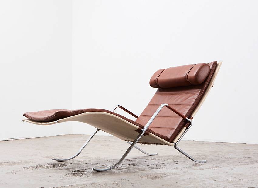 Fauteuil lounge Preben Fabricius & Jorgen Kastholm Grasshopper pour Kill Germany 1967
